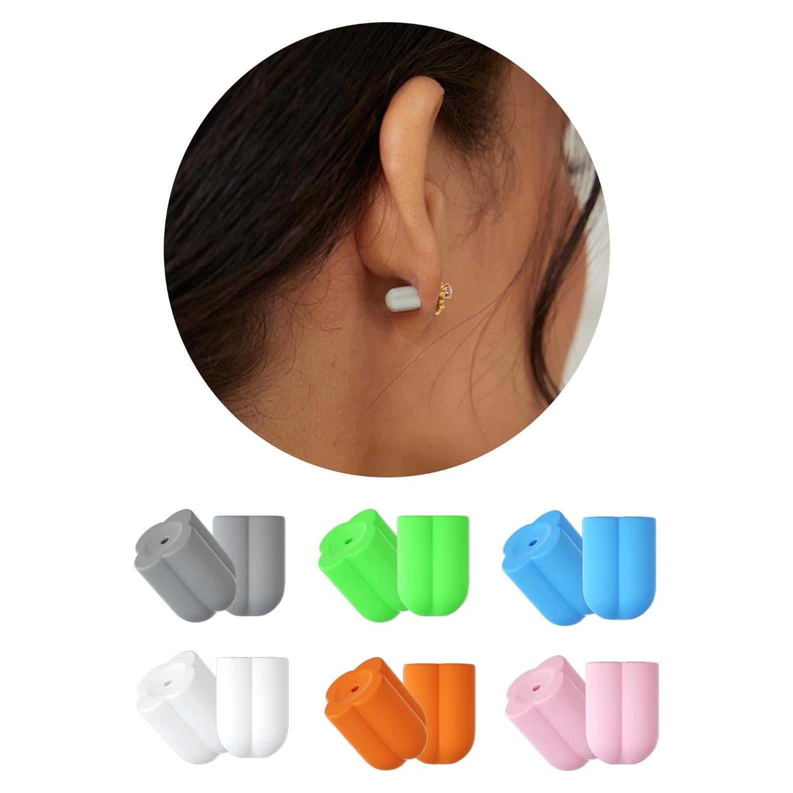 Soportes de Pendientes de Silicona Menglisi 12 Piezas C-Verde