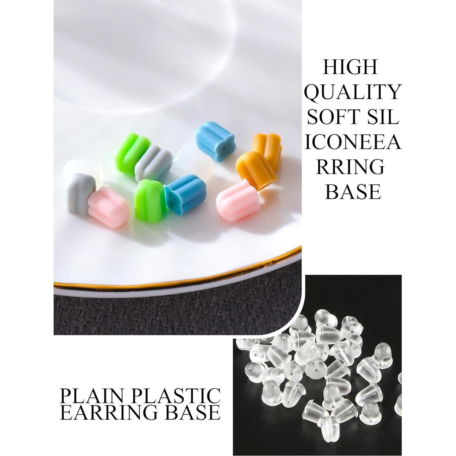 Soportes de Pendientes de Silicona Menglisi 12 Piezas C-Verde