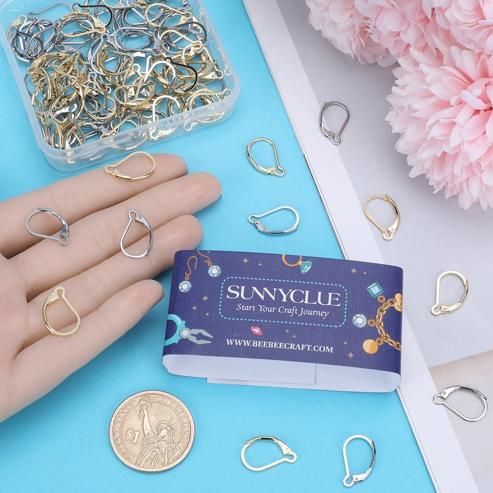 Ganchos de Pendientes de Palanca SUNNYCLUE 100Pcs Acero Inoxidable