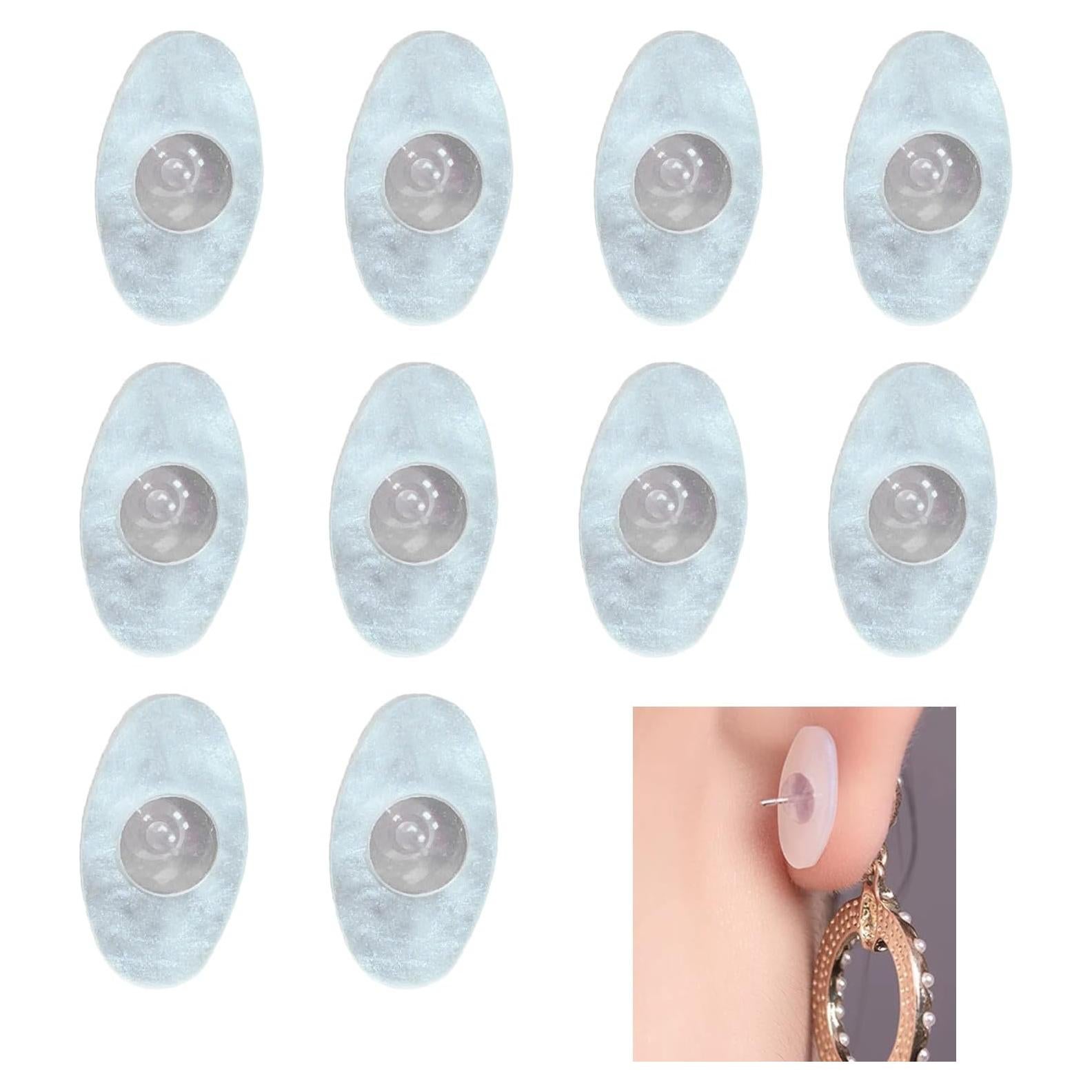 Silicone Earring Backs for Droopy Ears, Rubber Earring Lifter Backings, 10 Pieces Earring Backer for Studs