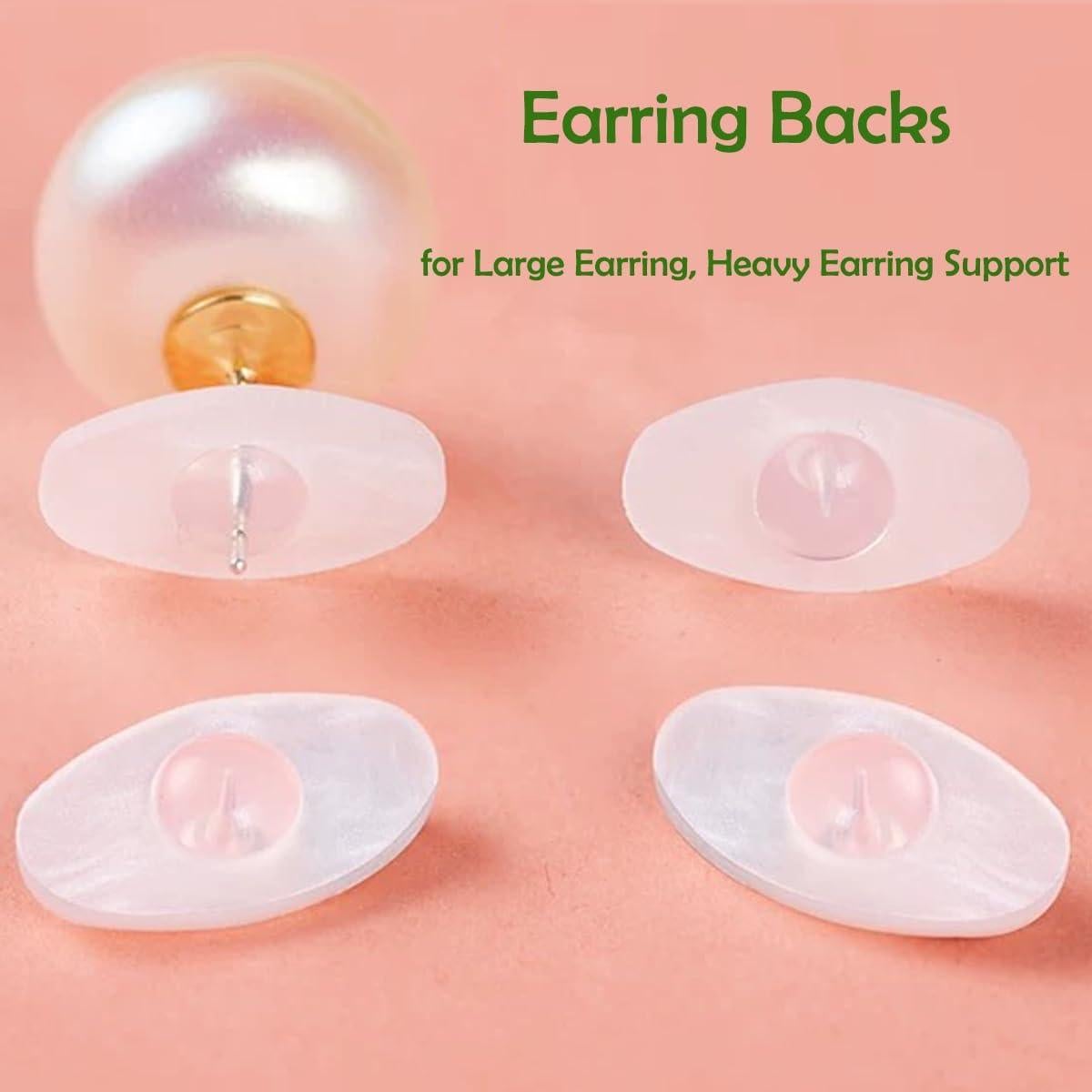 Silicone Earring Backs for Droopy Ears, Rubber Earring Lifter Backings, 10 Pieces Earring Backer for Studs