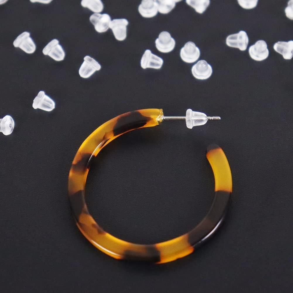 1000Pcs Bullet Clutch Earring Backs Earring Safety Backs Clear Earring Backs Rubber for Earring