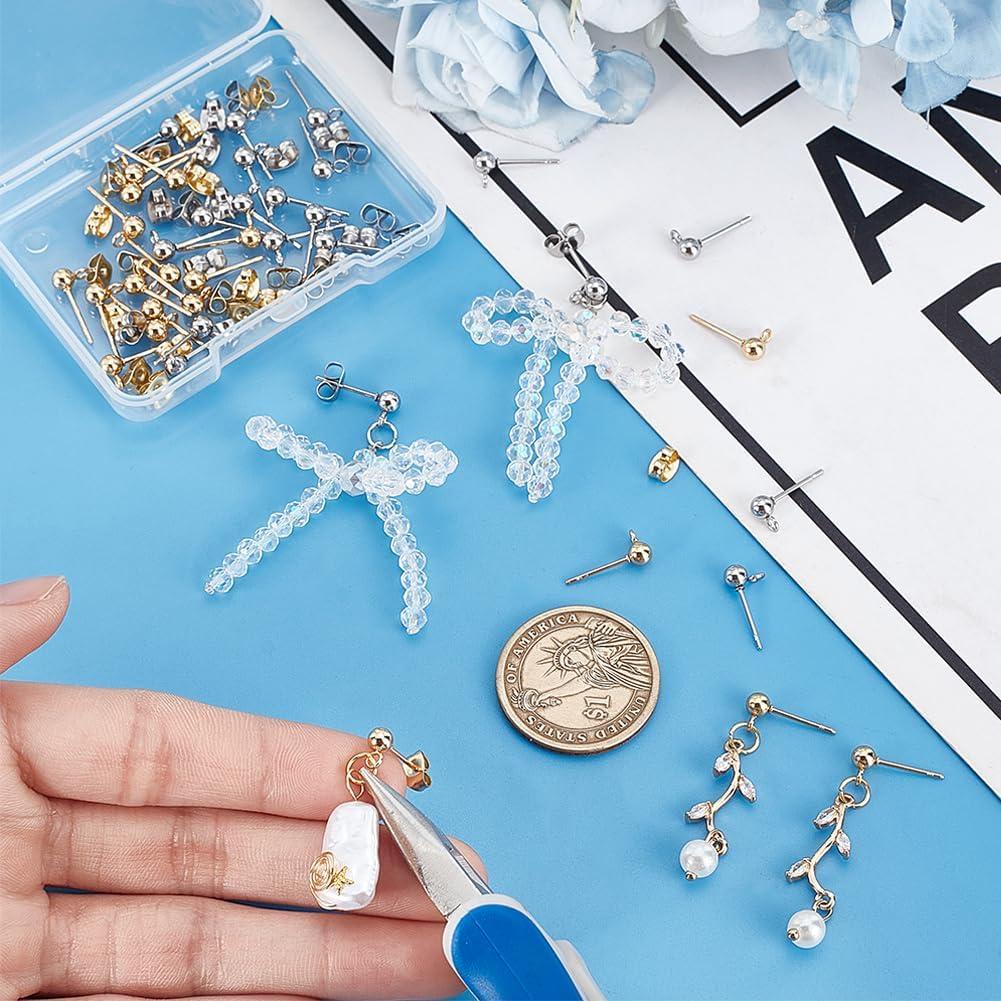 20 Pares de Puntos de Aretes PH PandaHall Acero Inoxidable