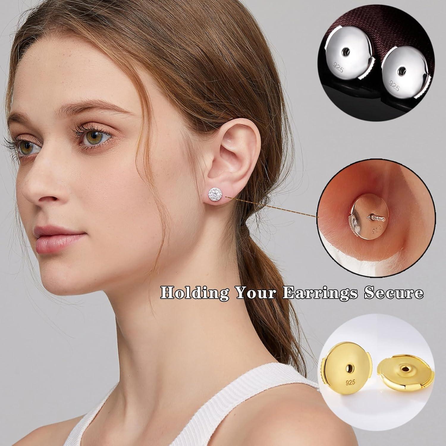 Respaldos de Aretes Hipoalergénicos Miaofu - Plata Esterlina 925