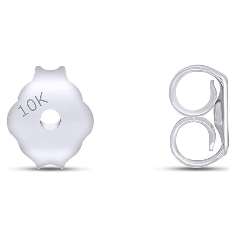 Pendientes de Oro Blanco Sólido 10k para Mujeres - AFFY