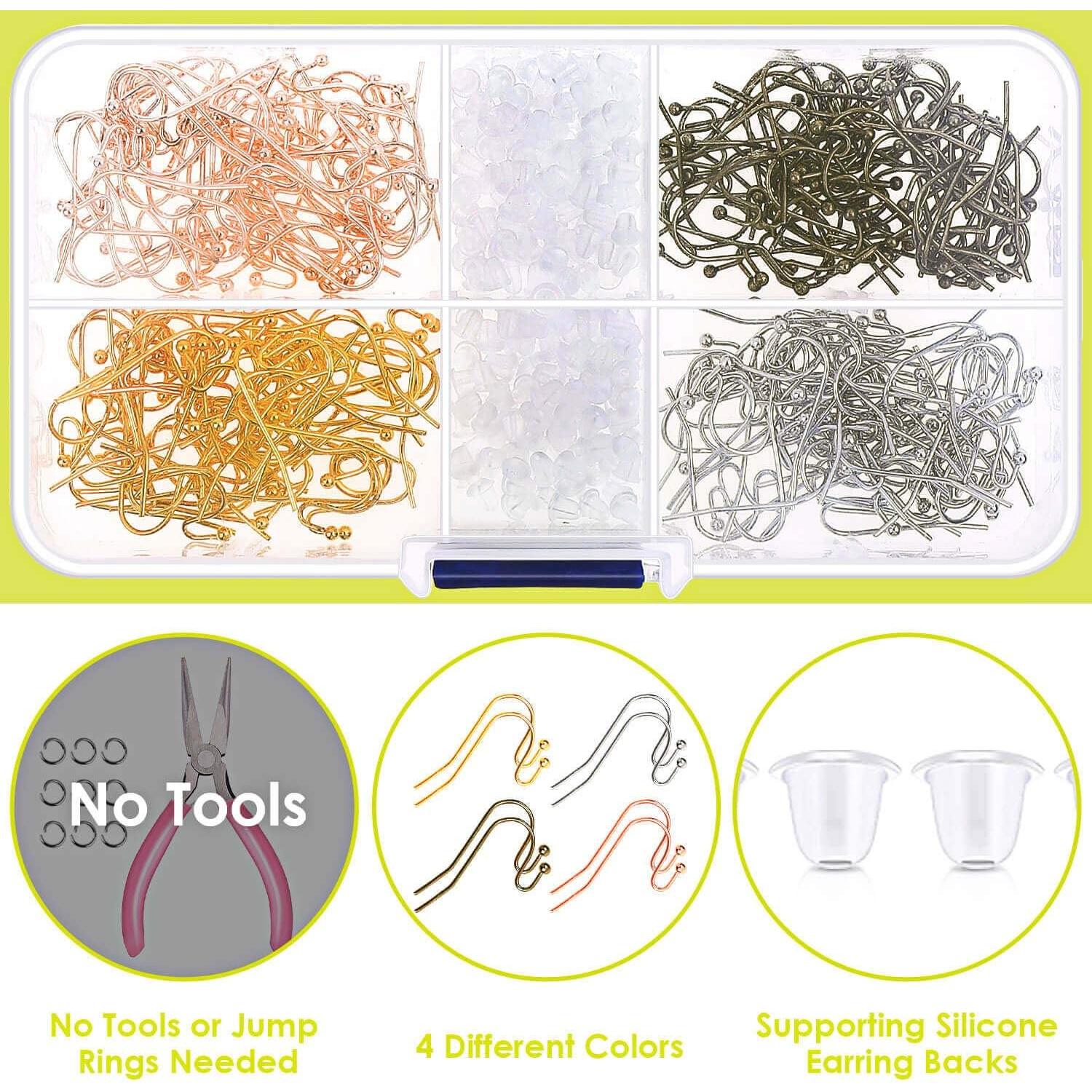 Kit de Ganchos para Aretes Audab 480pcs - 240 Ganchos y Respaldos