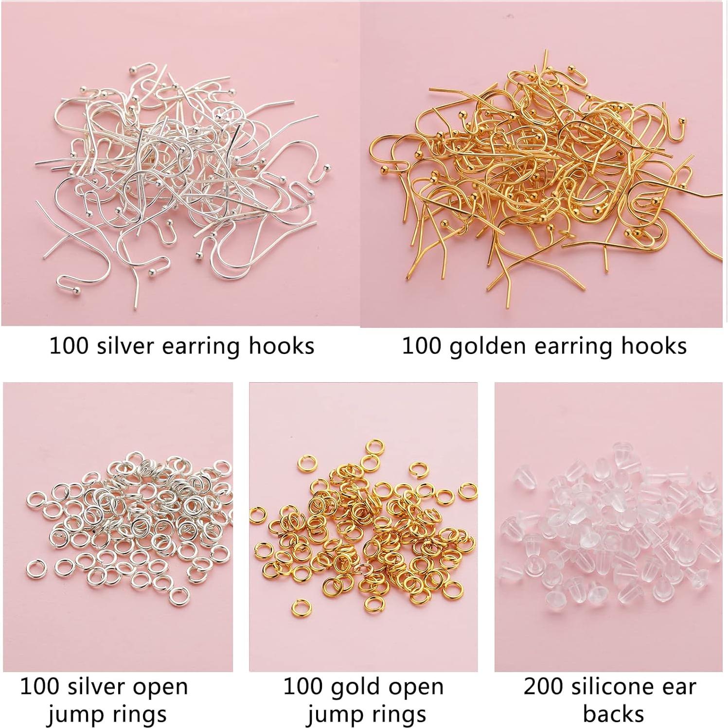 Kit de Ganchos para Pendientes VIW - 600 Piezas Plata y Oro