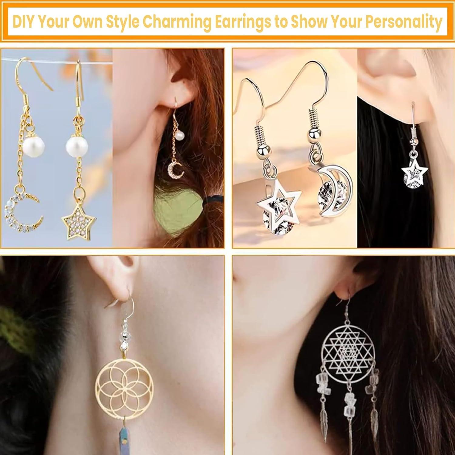 Kit de Ganchos para Pendientes Hipoalergénicos 600 Piezas Dorado