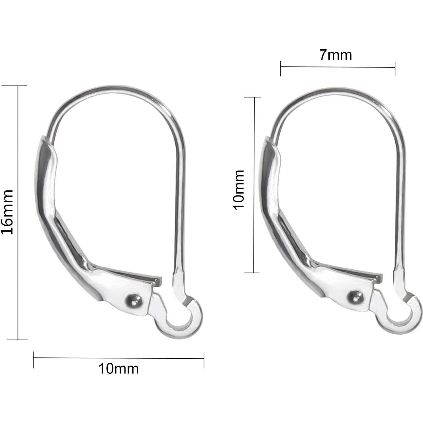 Ganchos de Pendientes Franceses TOAOB Plata Esterlina 925 8 Piezas