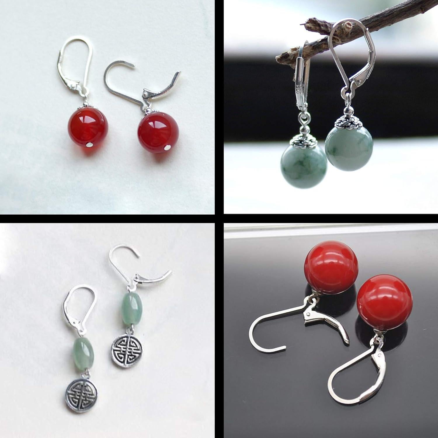 Ganchos de Pendientes Franceses TOAOB Plata Esterlina 925 8 Piezas