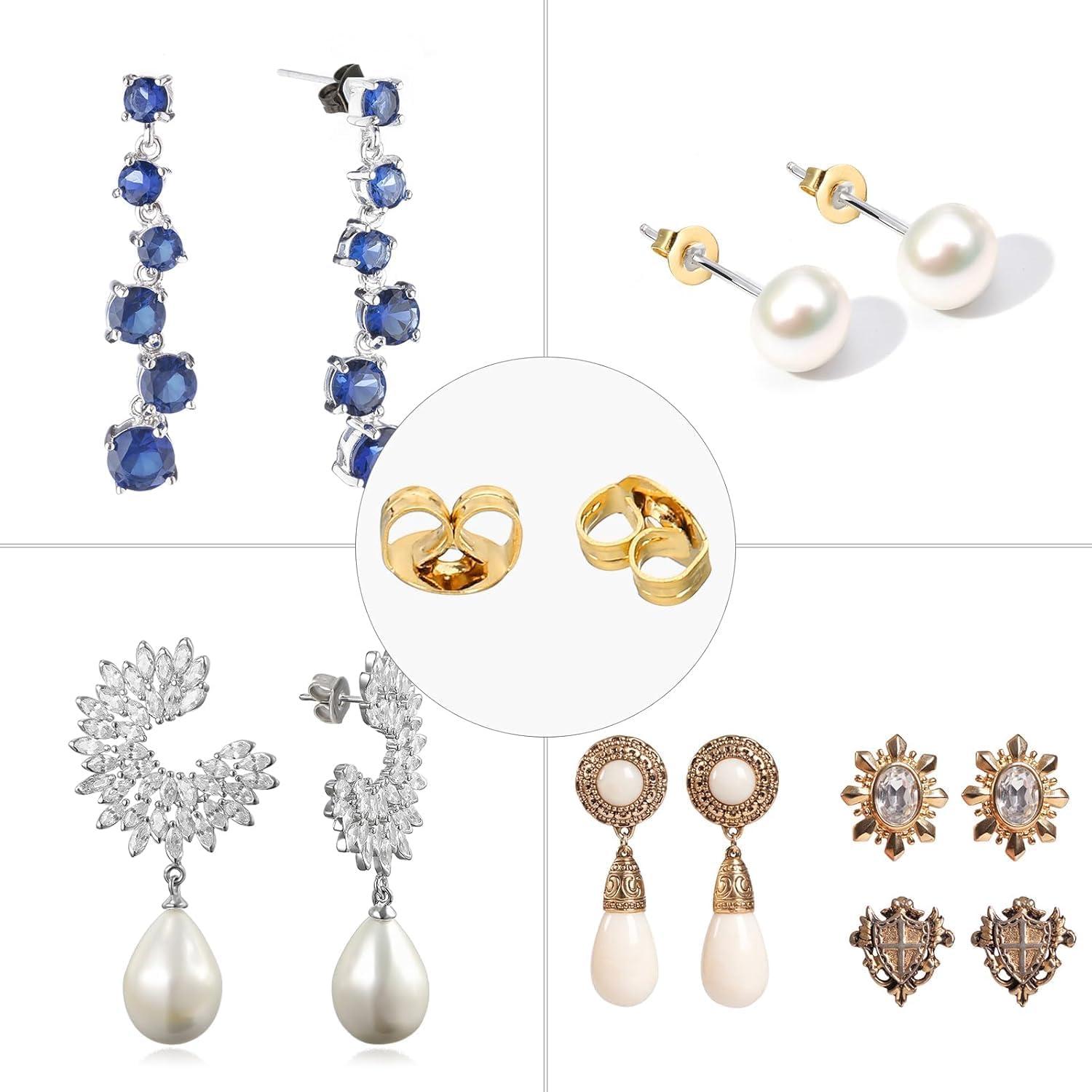 Respaldo de Pendientes Dorados Tasodin 12pcs Acero Inoxidable