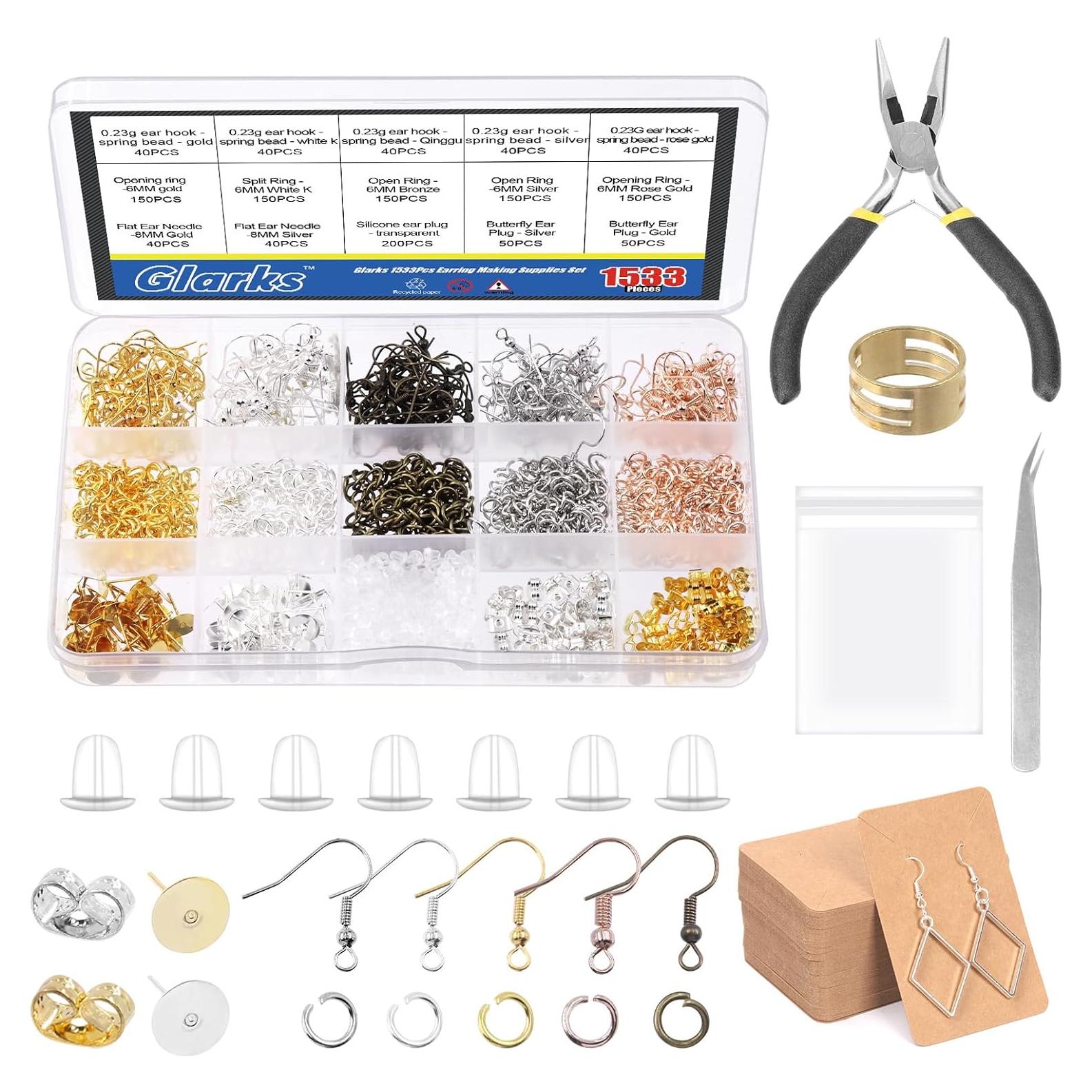 Kit de Suministros para Hacer Pendientes Glarks 1533 Piezas