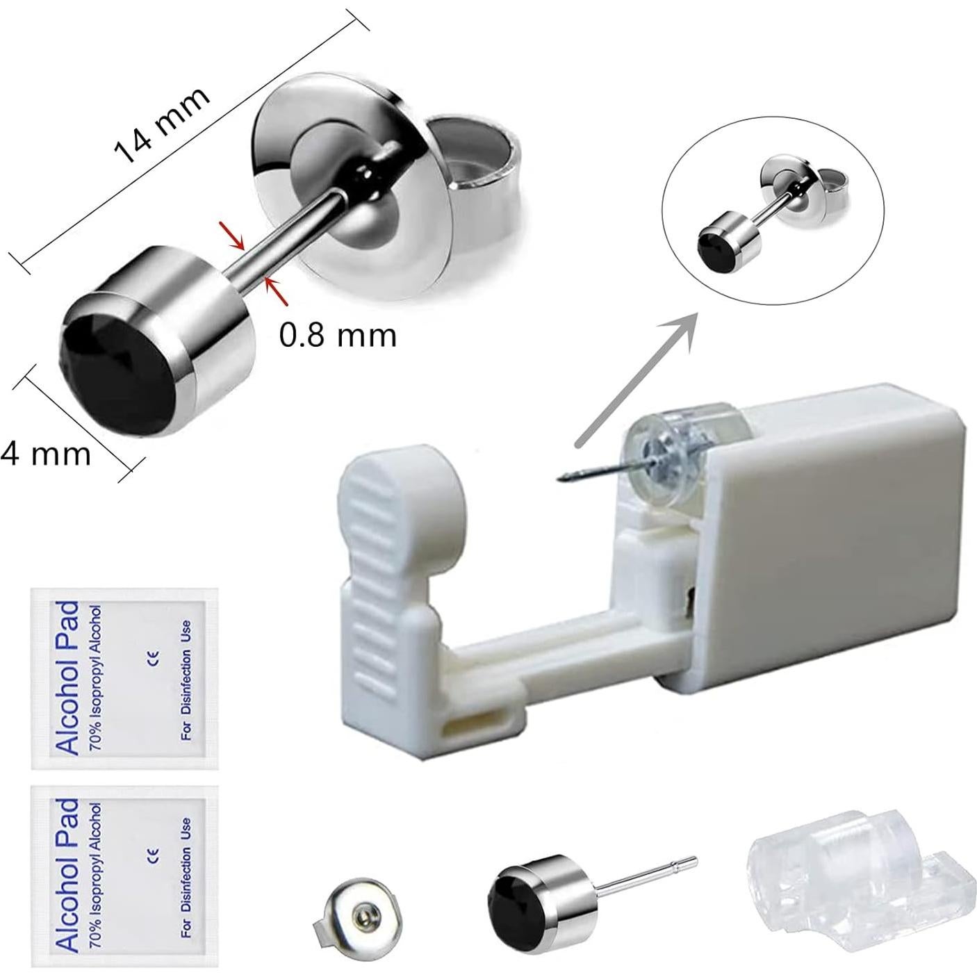 Kit de Perforación de Orejas HYJLPAF con 14 Aretes Variados