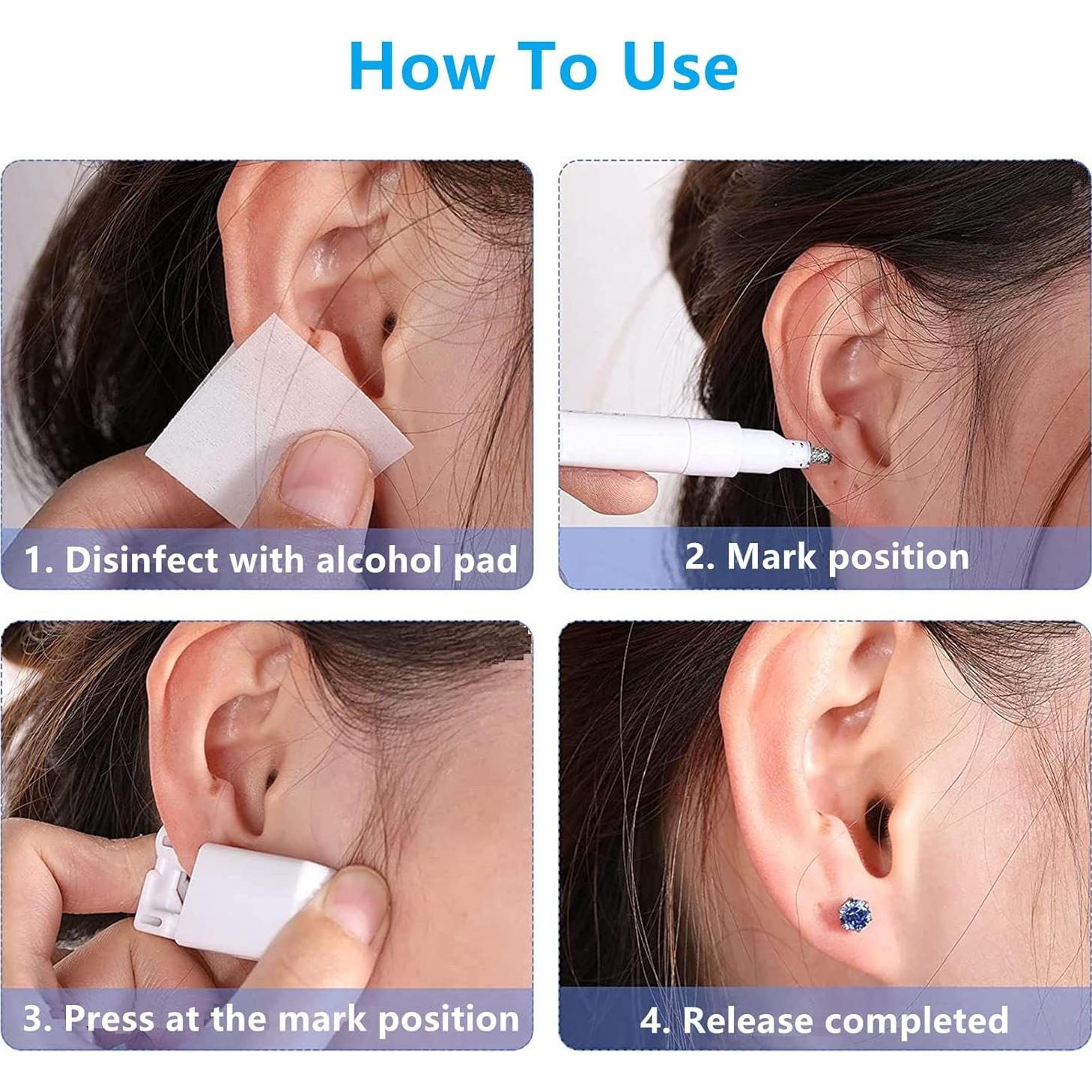 Kit de Perforación de Orejas HYJLPAF con 14 Aretes Variados