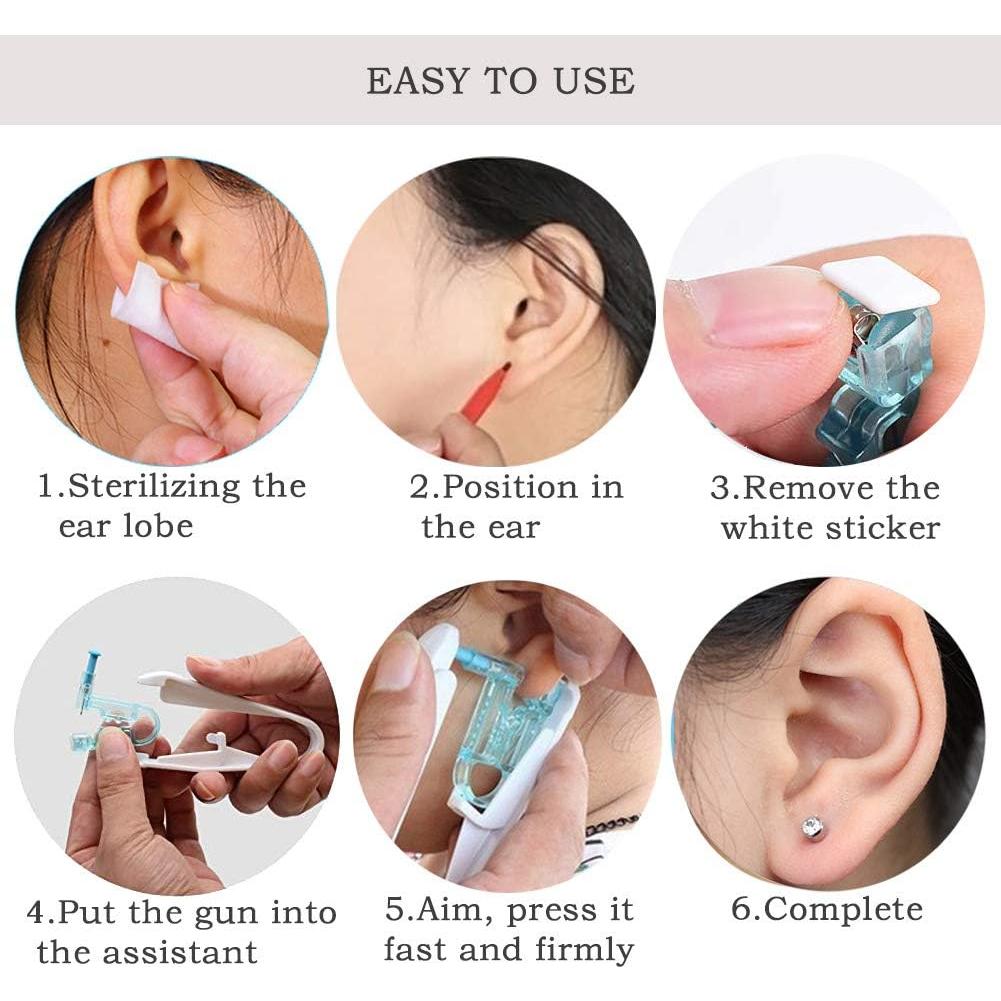 Kit de Perforación de Orejas Lishae 8 Piezas 4mm Desechable