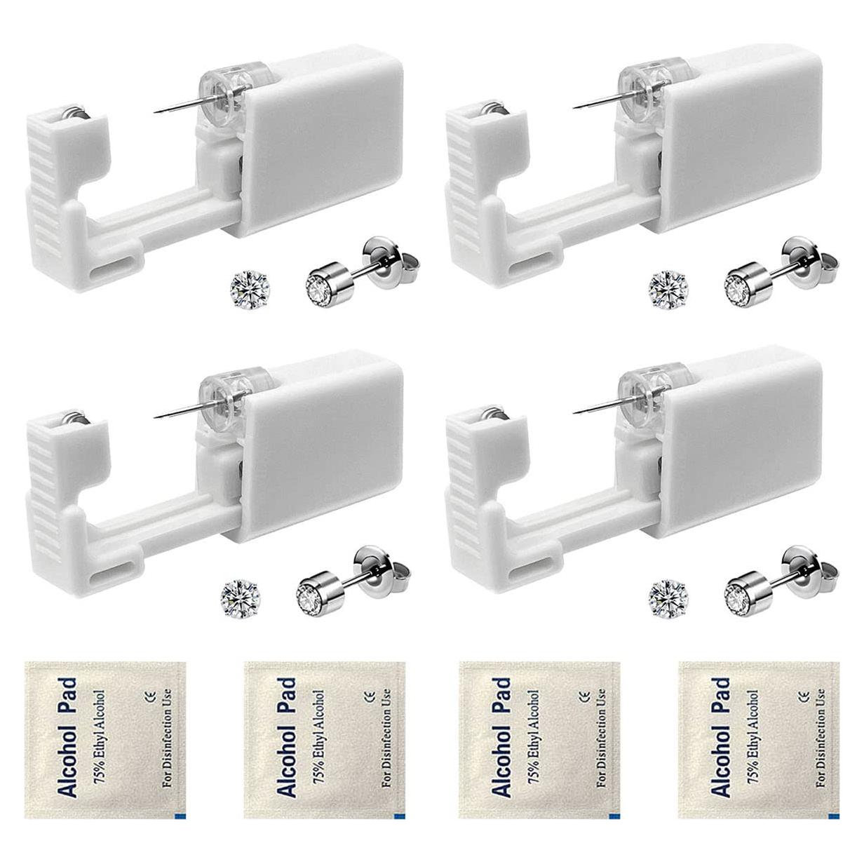 Kit de Perforación de Orejas SLVIEKAE 4 Paquetes 4mm