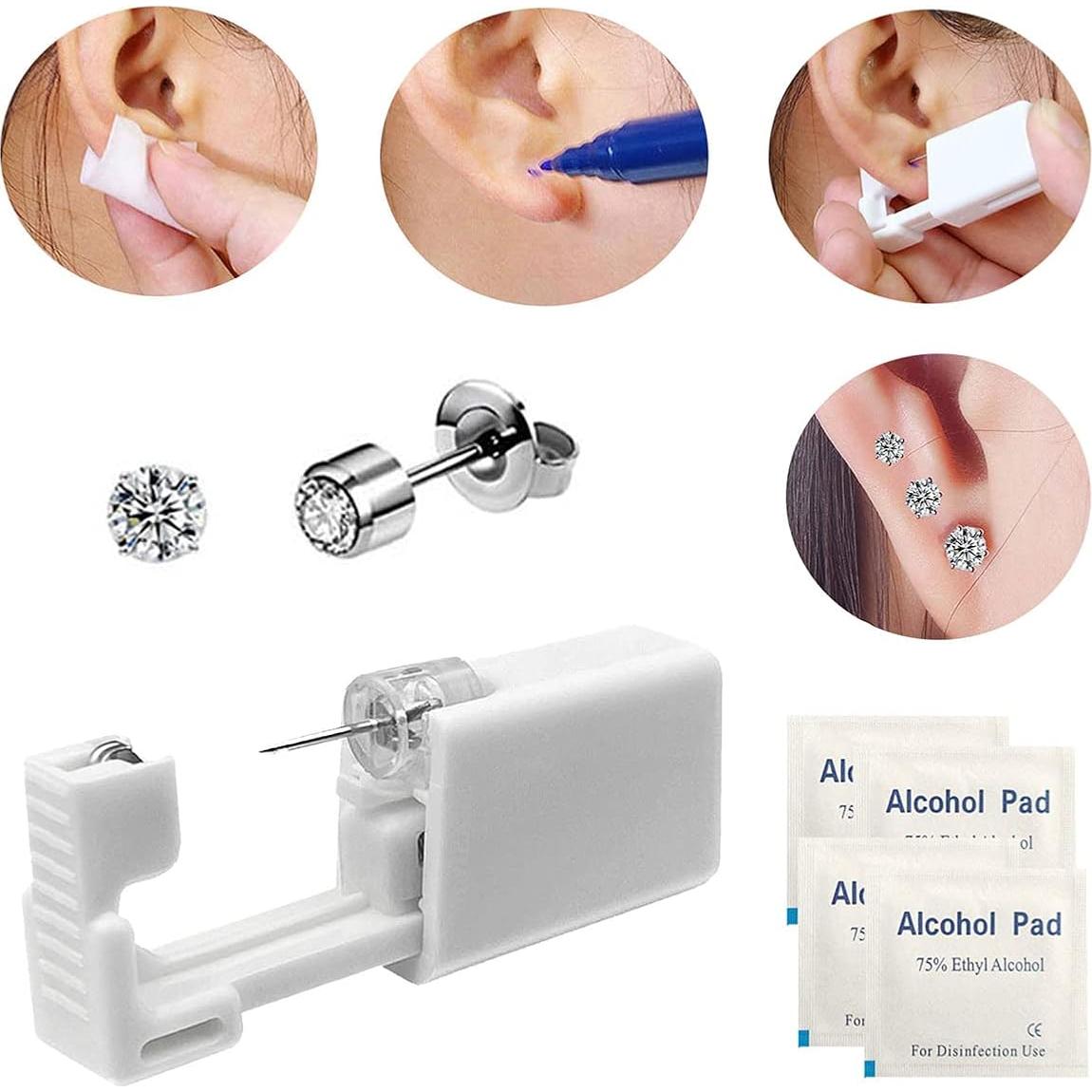 Kit de Perforación de Orejas SLVIEKAE 4 Paquetes 4mm