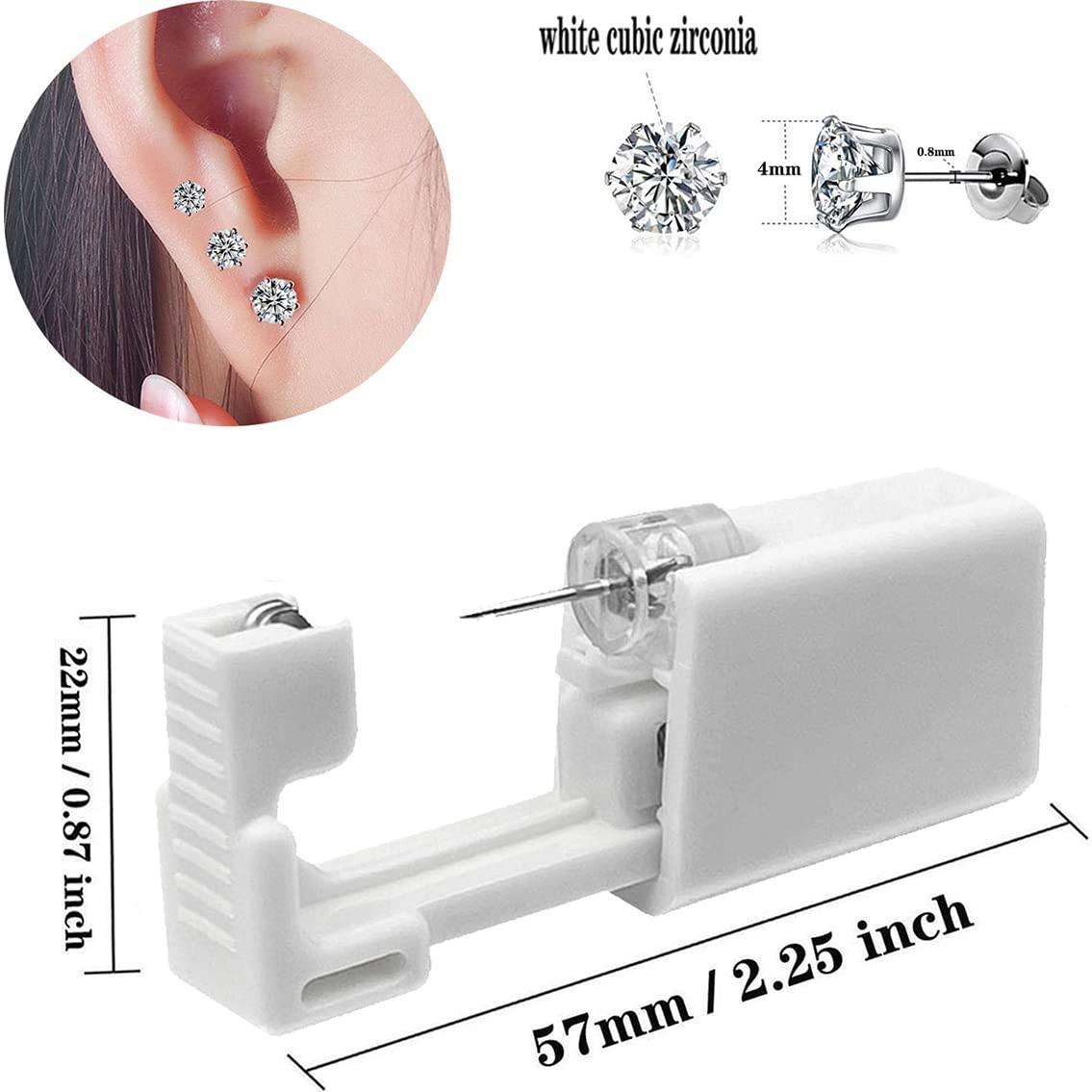 Kit de Perforación de Orejas SLVIEKAE 4 Paquetes 4mm