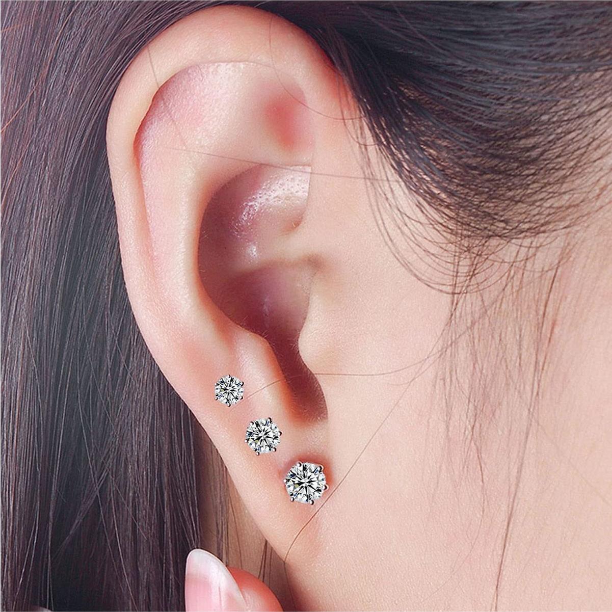 Kit de Perforación de Orejas SLVIEKAE 4 Paquetes 4mm