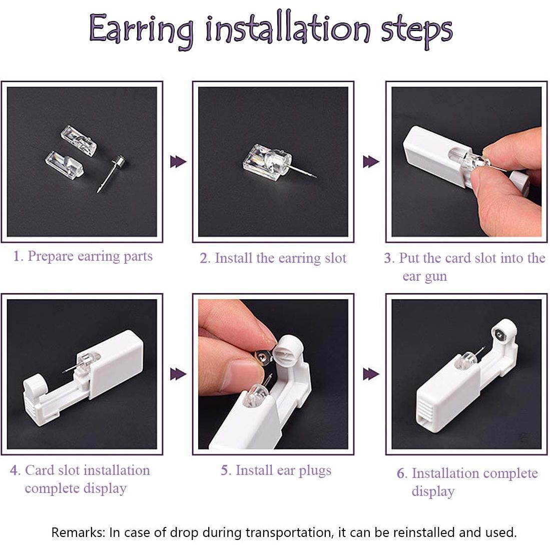 Kit de Perforación de Orejas Desechable NA Doublemiss 6 Piezas