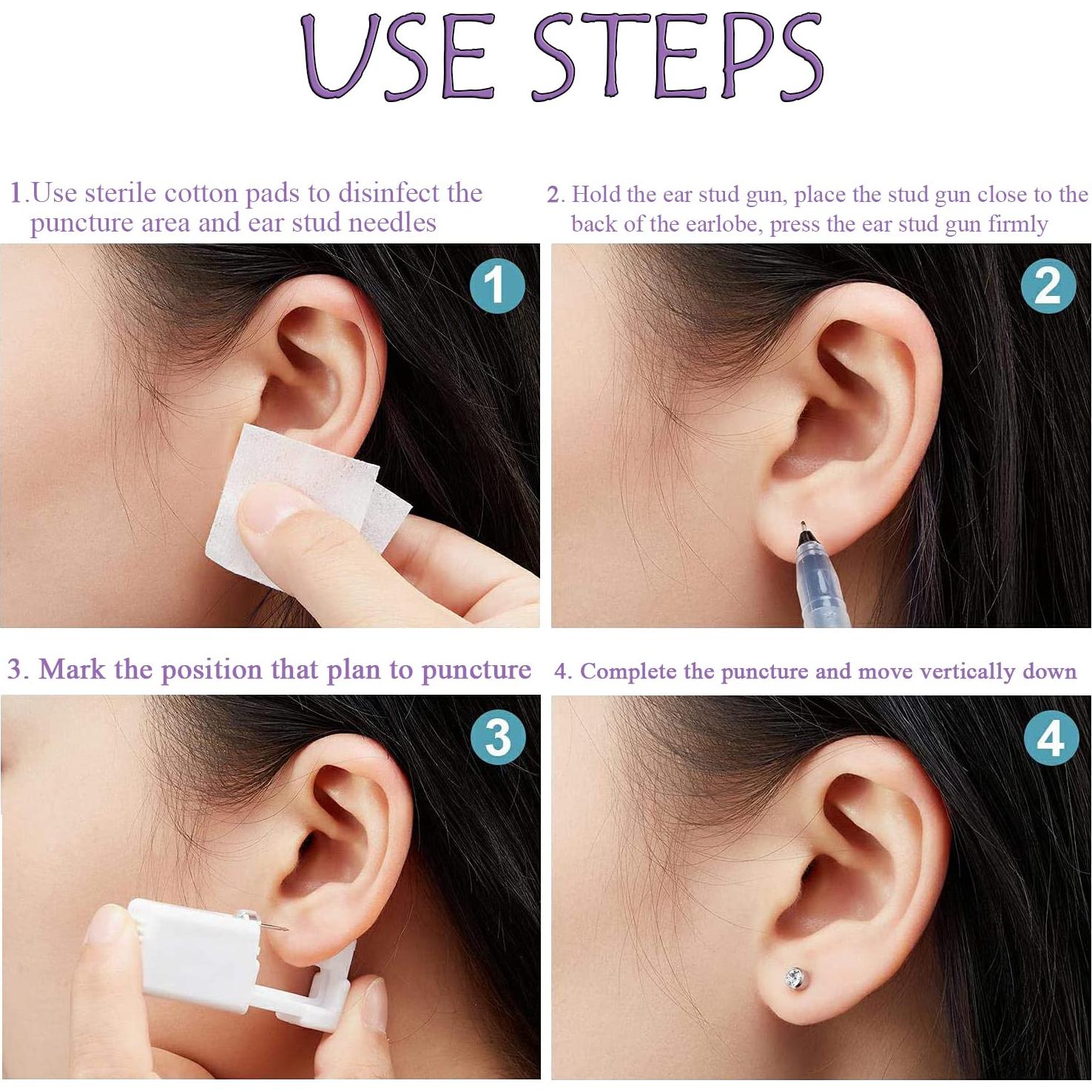 Kit de Perforación de Orejas Desechable NA Doublemiss 6 Piezas