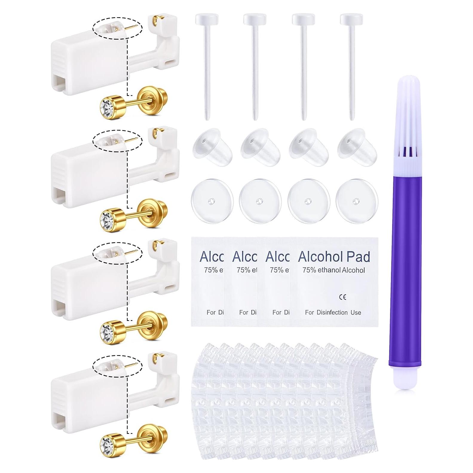 Kit de Perforación de Orejas QWALIT Dorado Desechable 20g