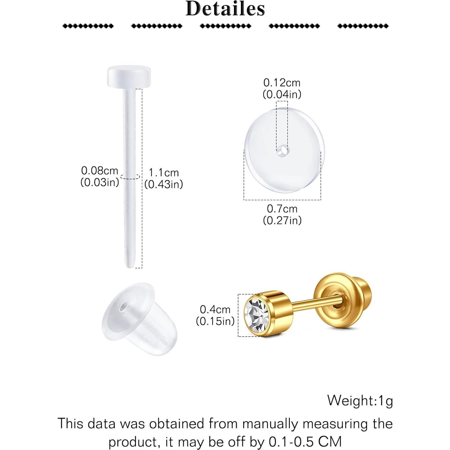 Kit de Perforación de Orejas QWALIT Dorado Desechable 20g