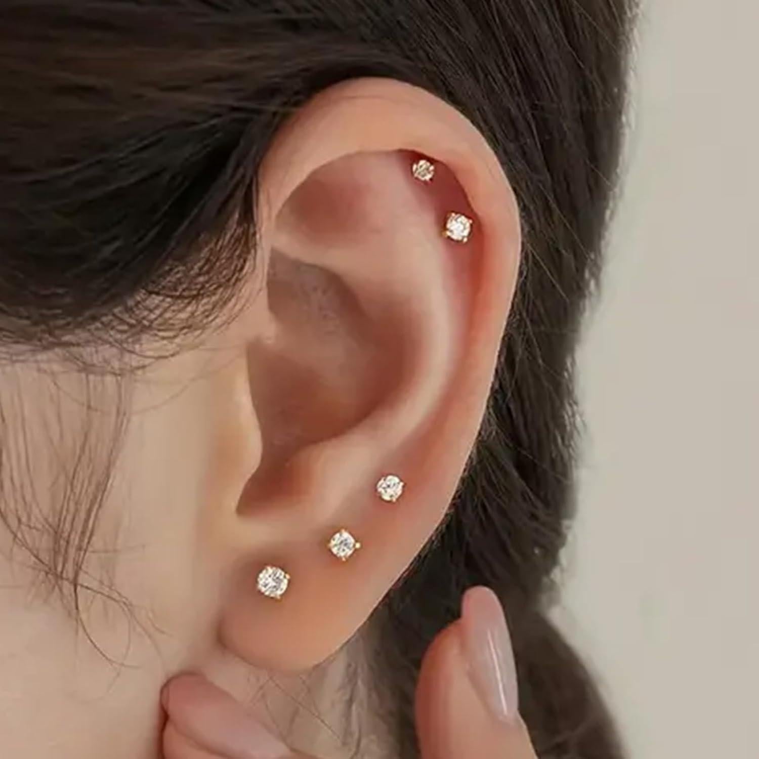 Kit de Perforación de Orejas QWALIT Dorado Desechable 20g