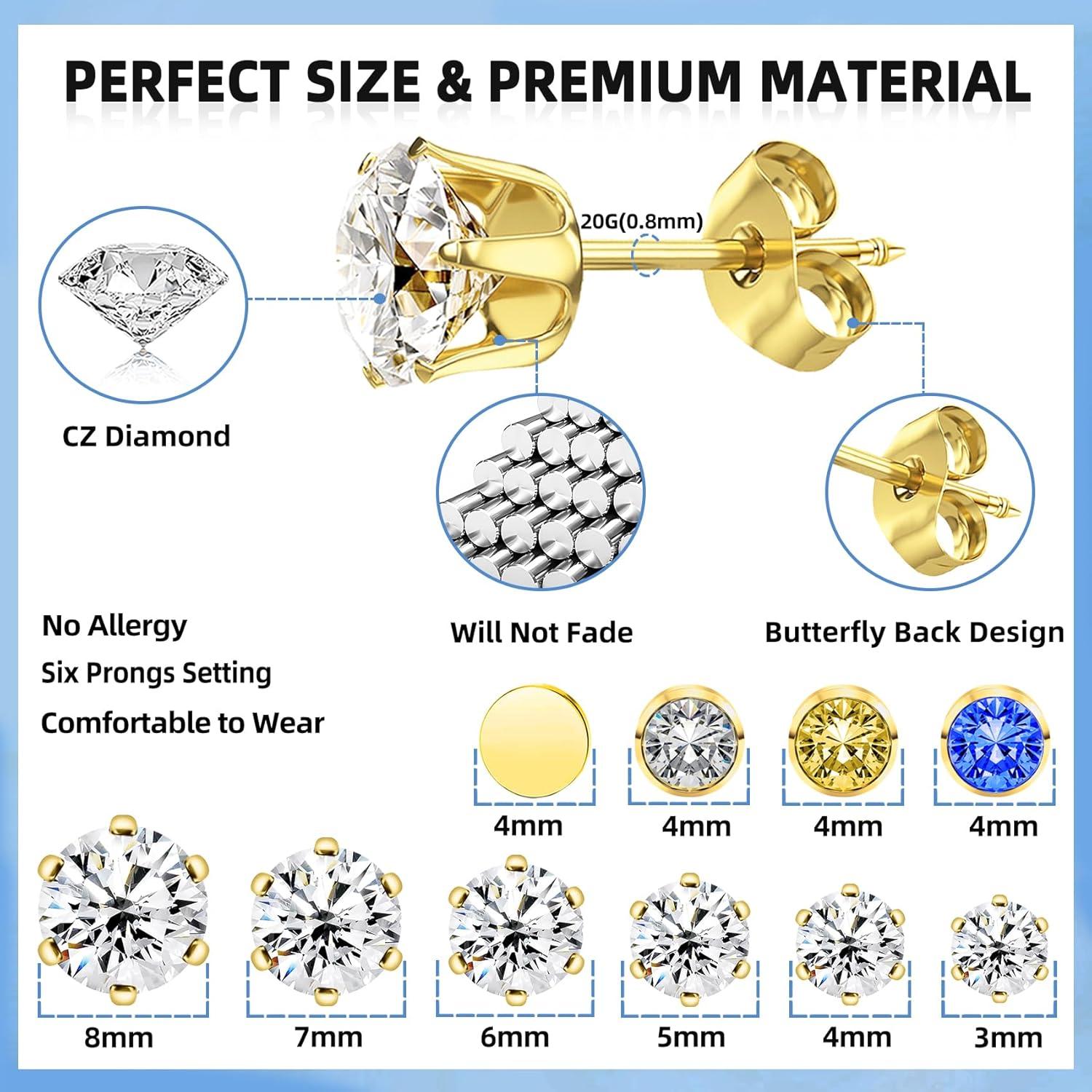 Kit de Perforación de Orejas Zygc con 18 Aretes y Pistola