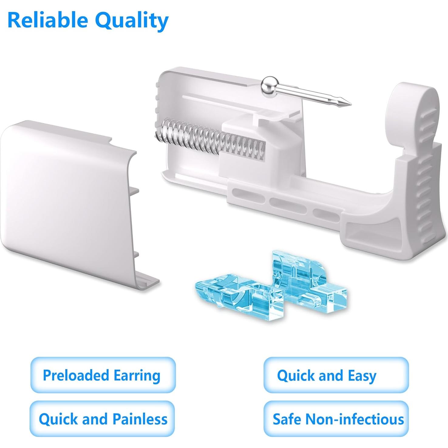 Kit de Perforación de Orejas YINPAD 2 pcs con Aretes Dorados 3 mm