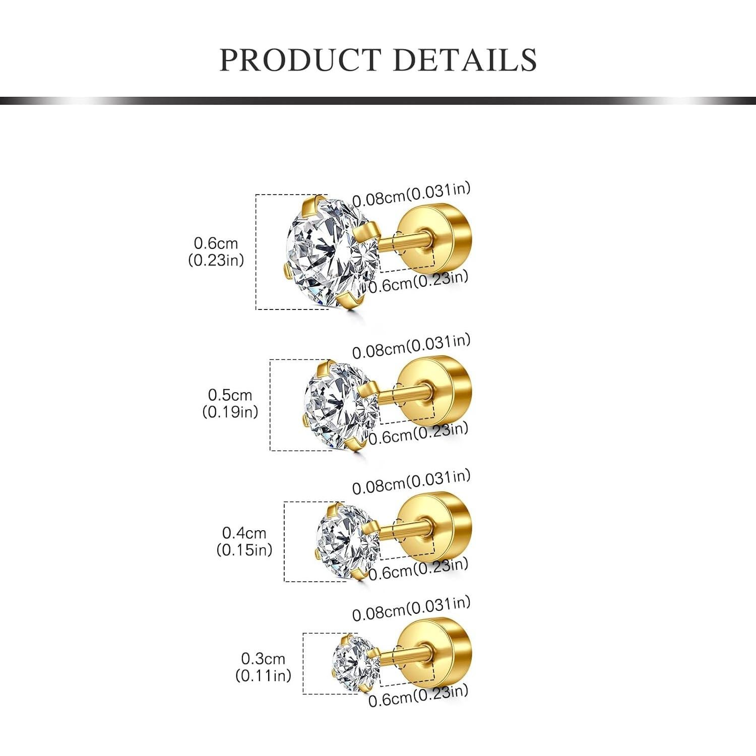 Kit de Perforación de Orejas AVYRING - 2 Piezas 20G Acero Hipoalergénico