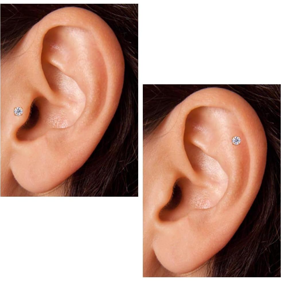 Kit de Perforación de Orejas AVYRING - 2 Piezas 20G Acero Hipoalergénico