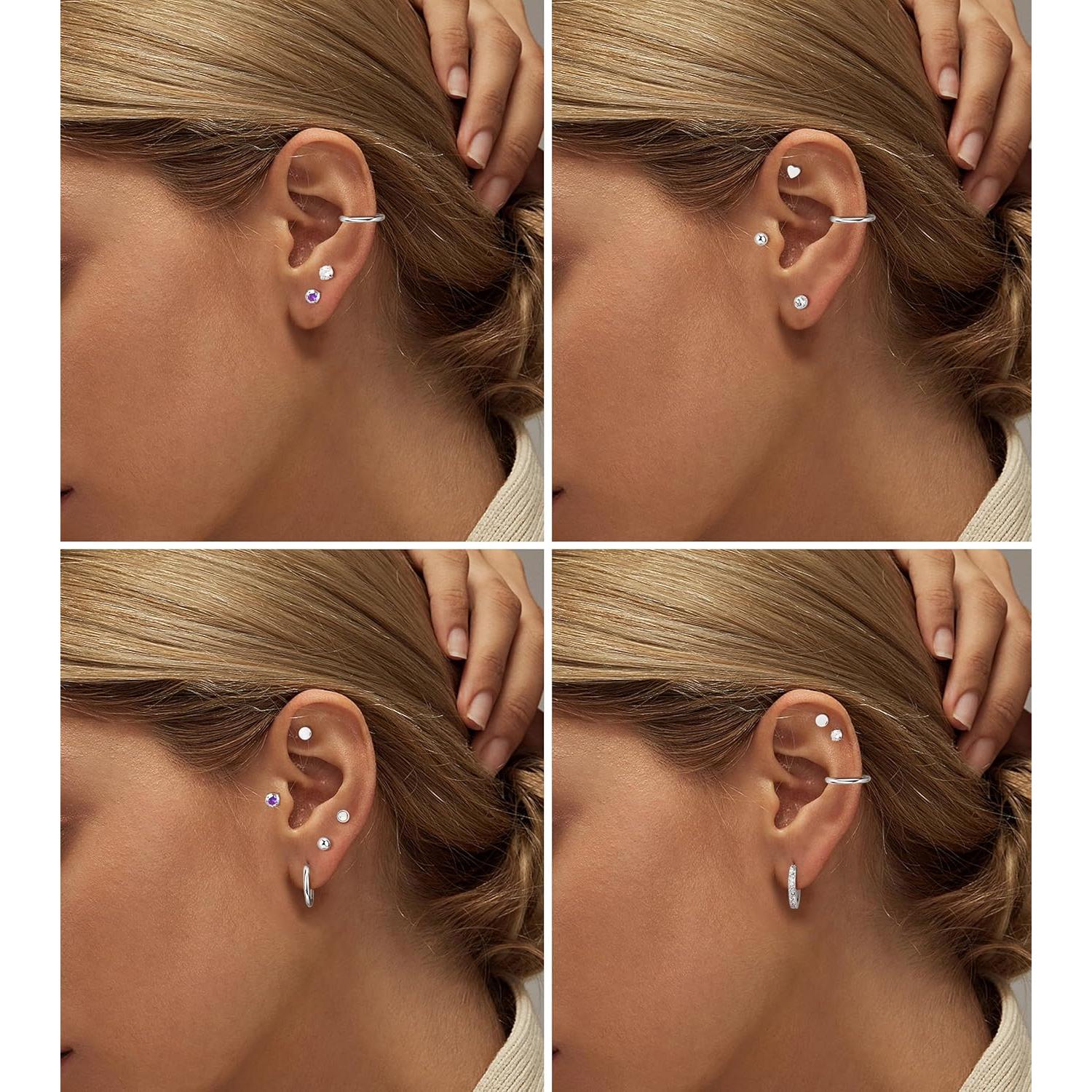 Aros hipoalergénicos LOLIAS de acero quirúrgico 20G para mujeres