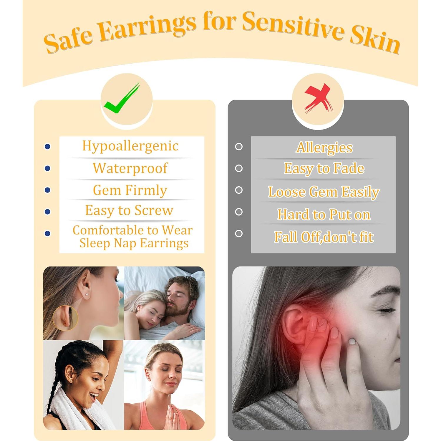 Aros hipoalergénicos LOLIAS de acero quirúrgico 20G para mujeres