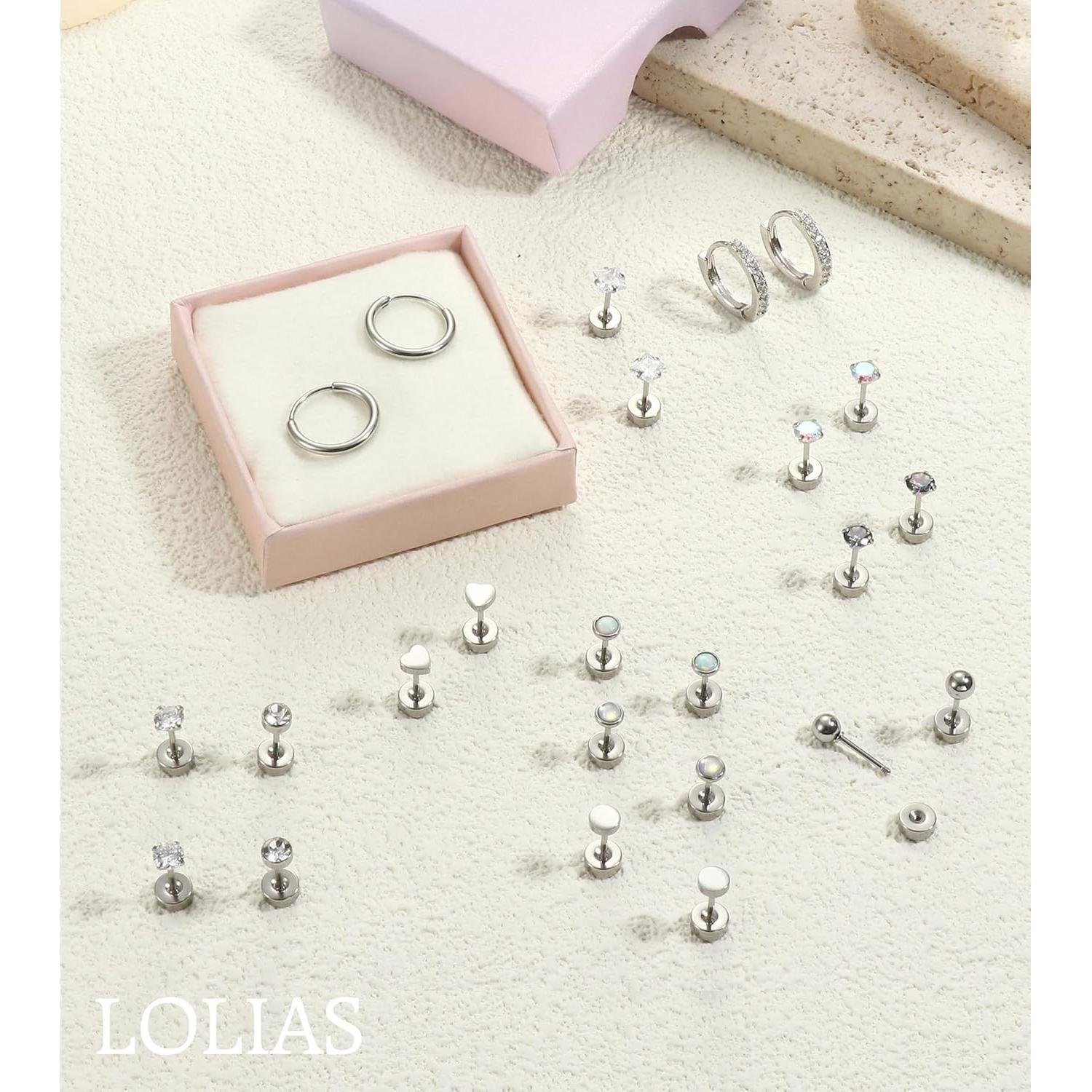 Aros hipoalergénicos LOLIAS de acero quirúrgico 20G para mujeres