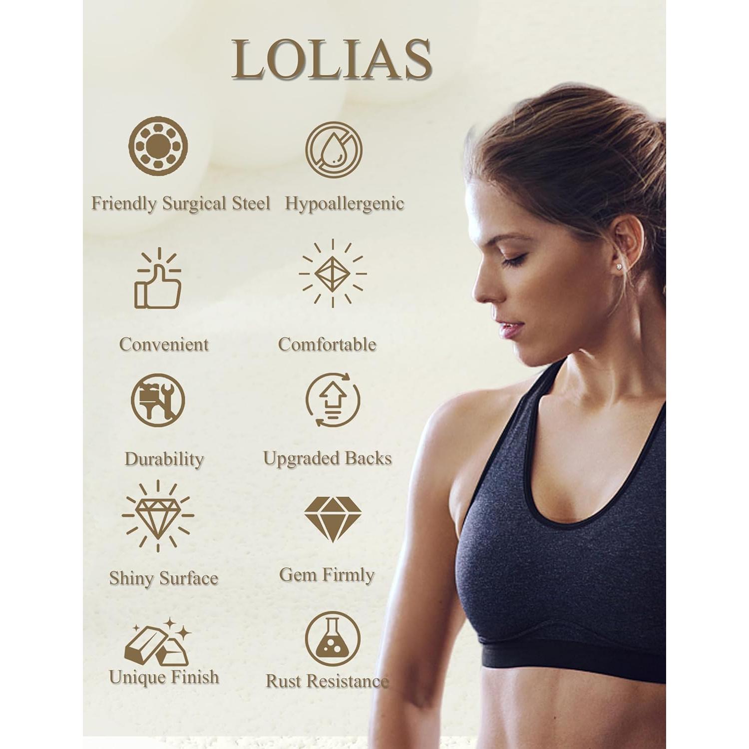 Aros hipoalergénicos LOLIAS de acero quirúrgico 20G para mujeres