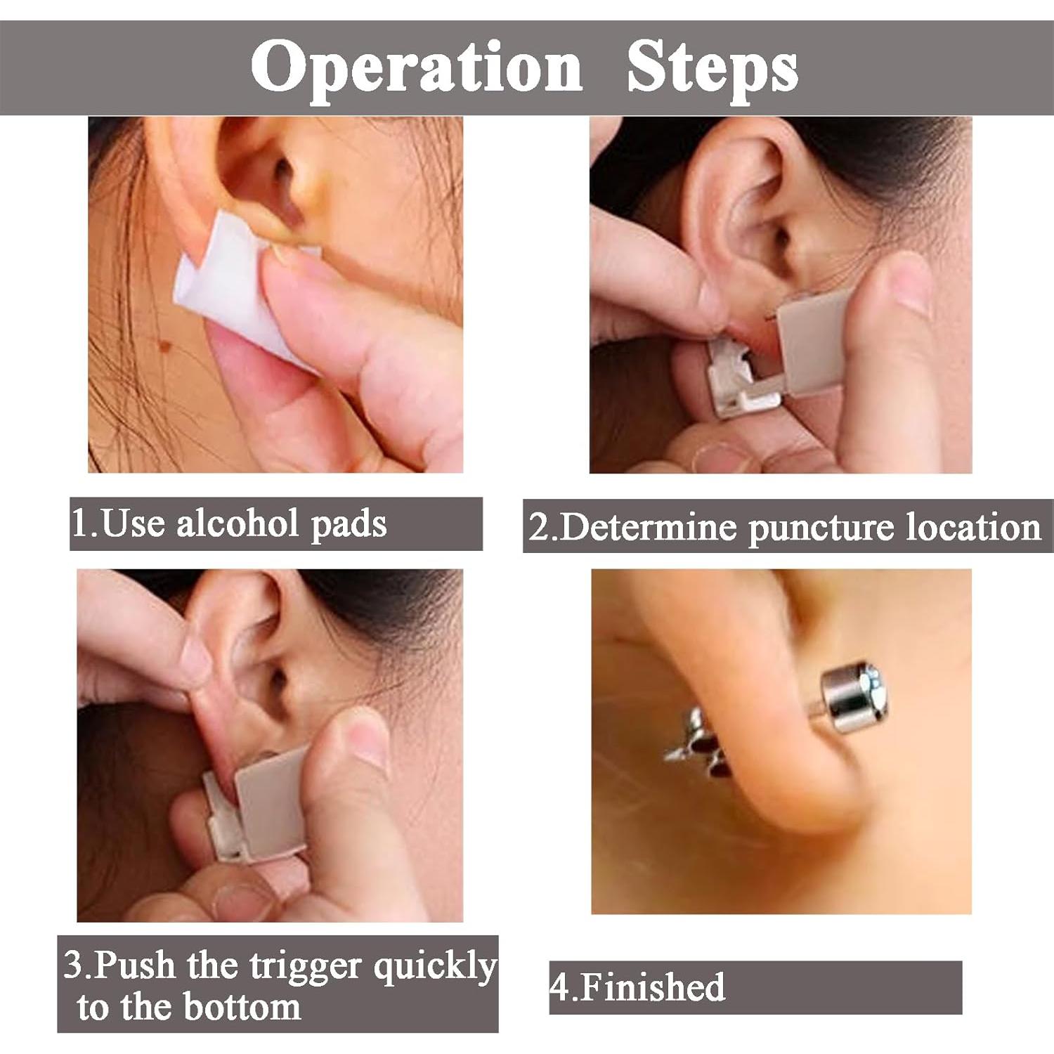 Kit de Perforación de Orejas 18 PCS - Pistola y Aretes de Acero Inoxidable