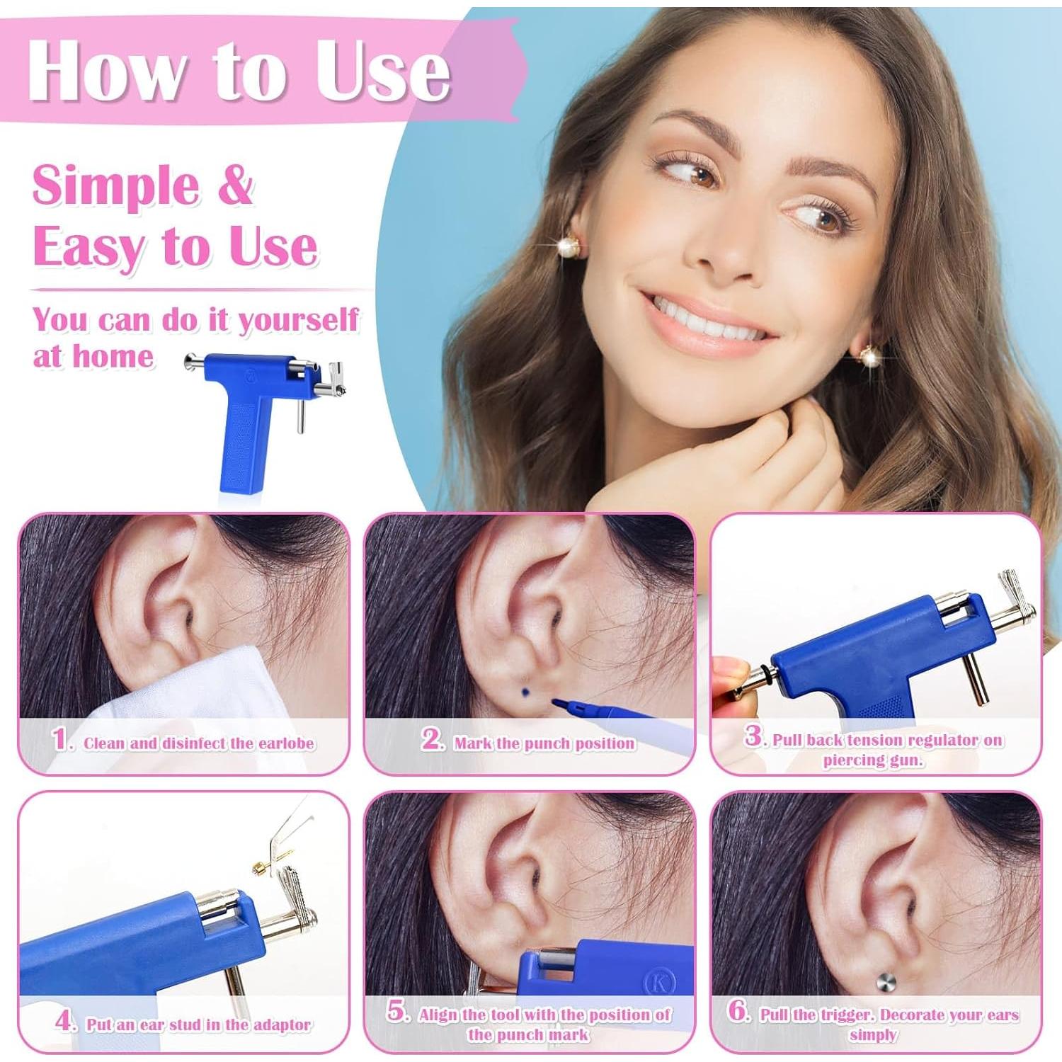 Kit de Perforación de Orejas Evatage con 72 Pendientes