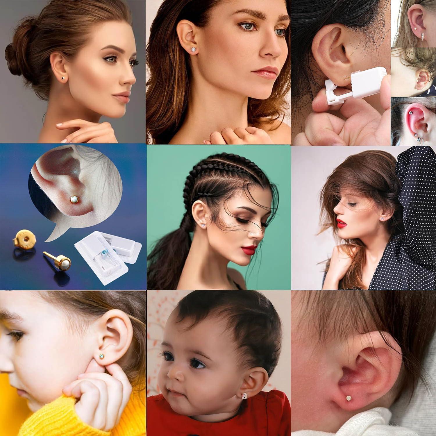 Kit de Perforación de Orejas 6Pcs Oro Lyuxzad - Desechable