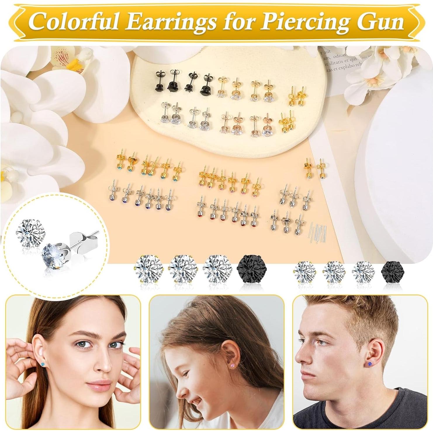 Kit de Perforación de Oídos Evatage con Pendientes Coloridos