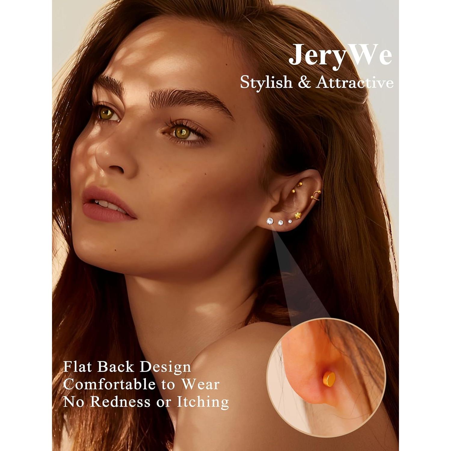 JeryWe 27 Piezas Pendientes de Cartílago Acero Inoxidable