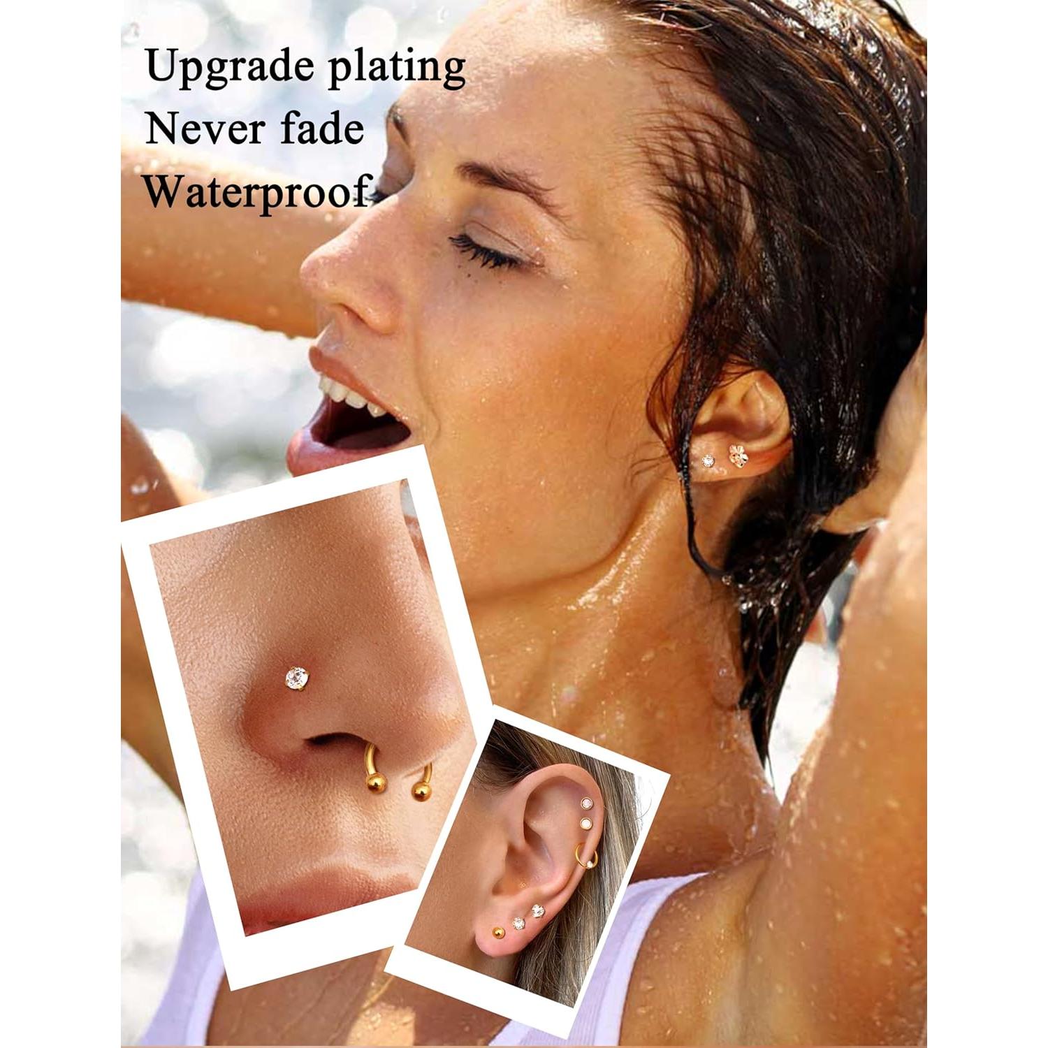 JeryWe 27 Piezas Pendientes de Cartílago Acero Inoxidable