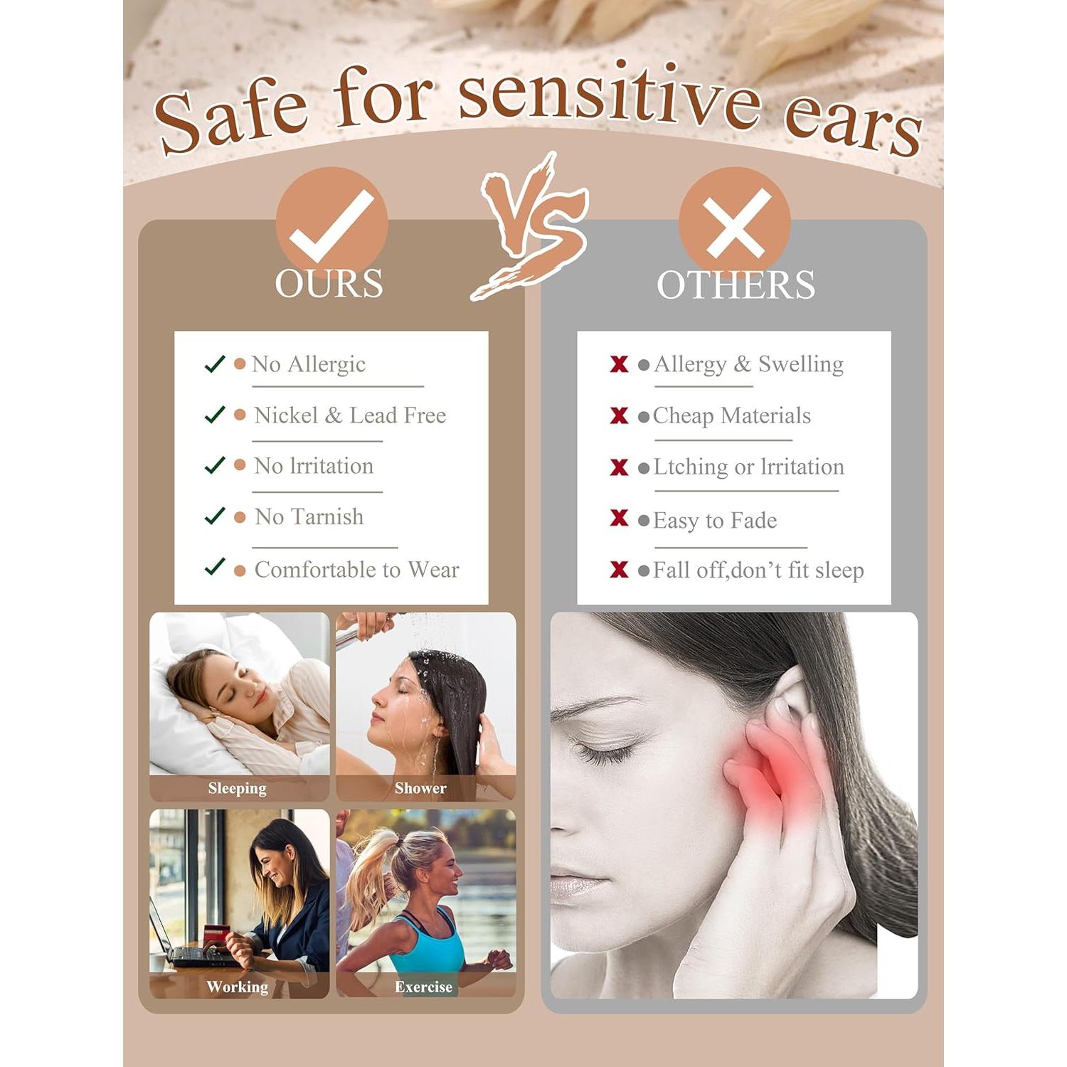 JeryWe 27 Piezas Pendientes de Cartílago Acero Inoxidable