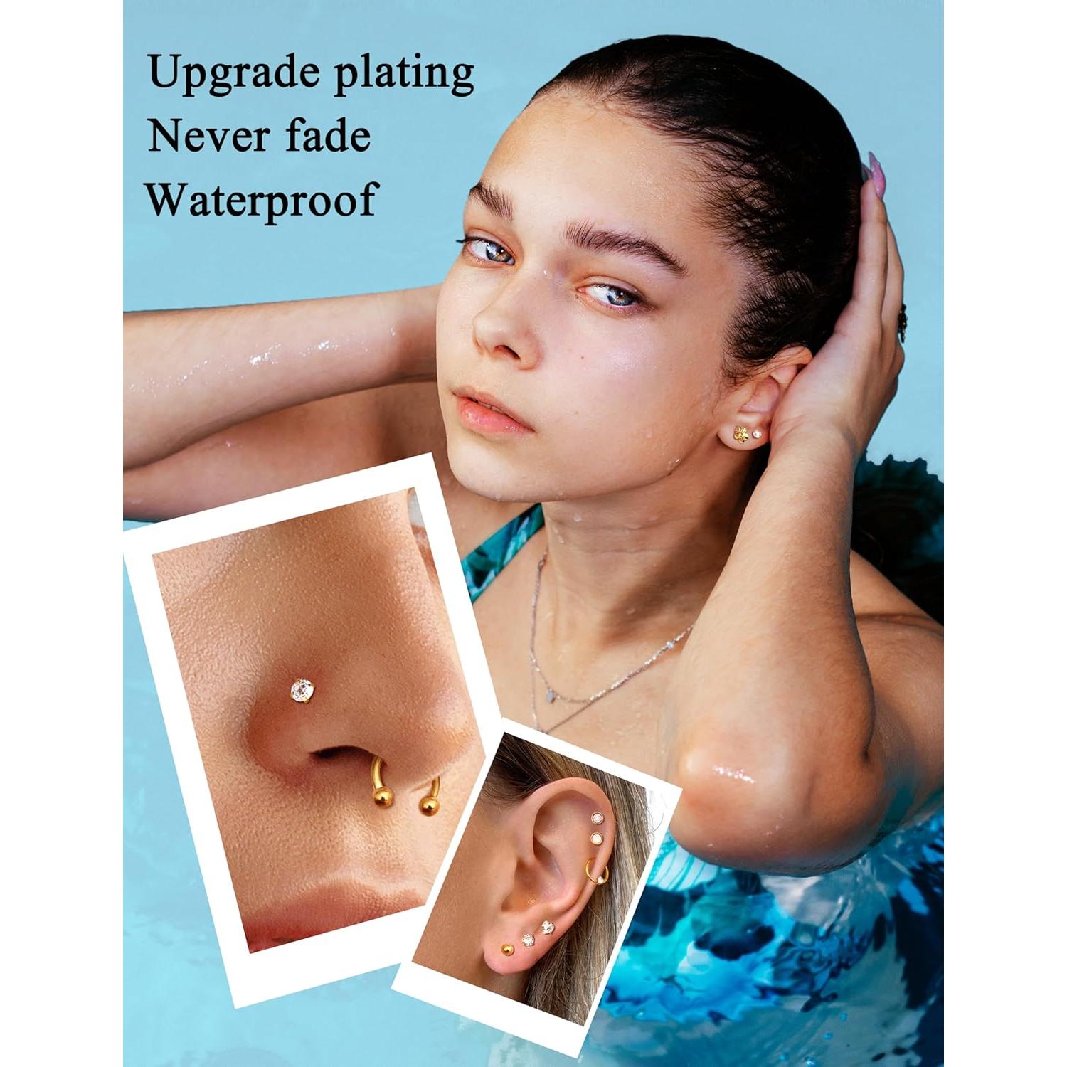 JeryWe 27 Piezas Pendientes de Cartílago Acero Inoxidable