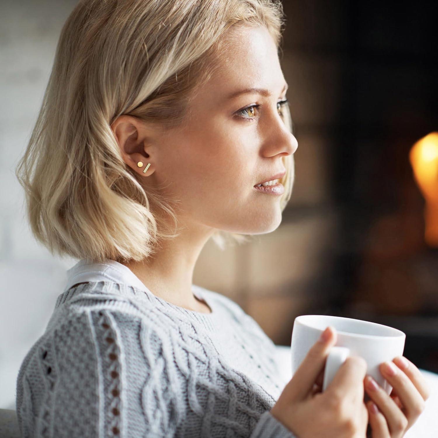 Set de Pendientes Hipoalergénicos Acero Quirúrgico 8 Pares