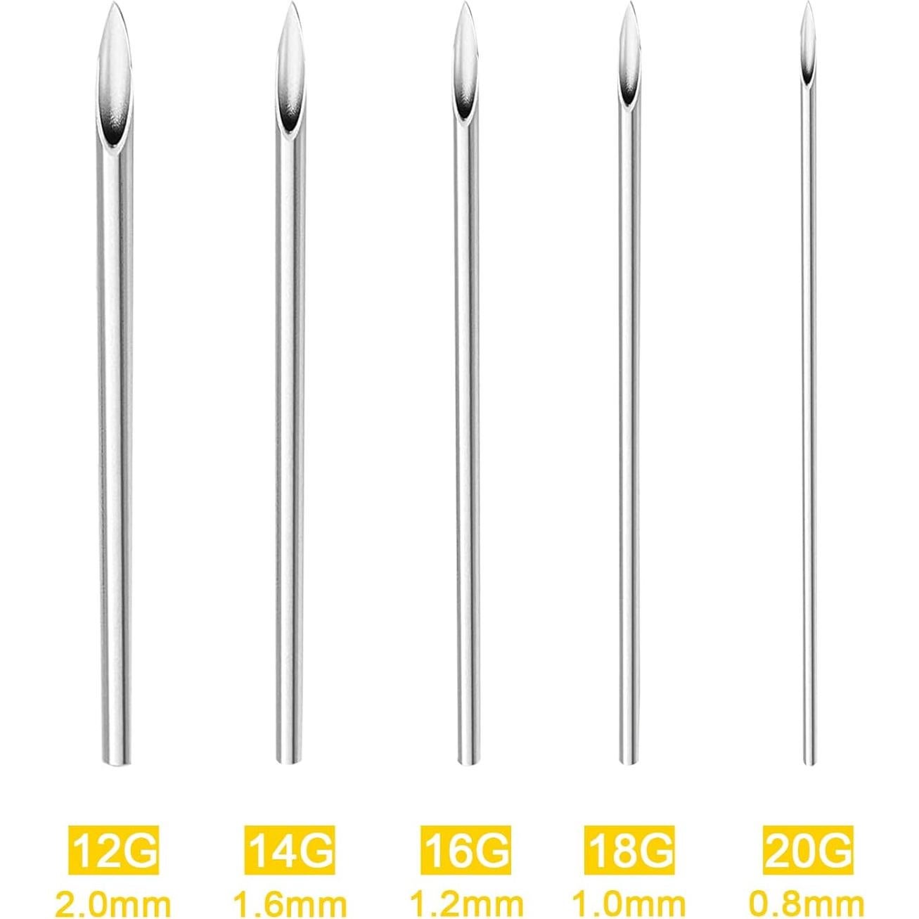 Kit de Perforación de Orejas y Nariz Romlon 50 Piezas Acero Inoxidable