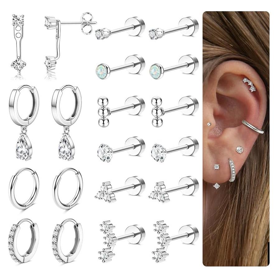 Pendientes Hipoalergénicos de Acero Inoxidable 20G - Milacolato