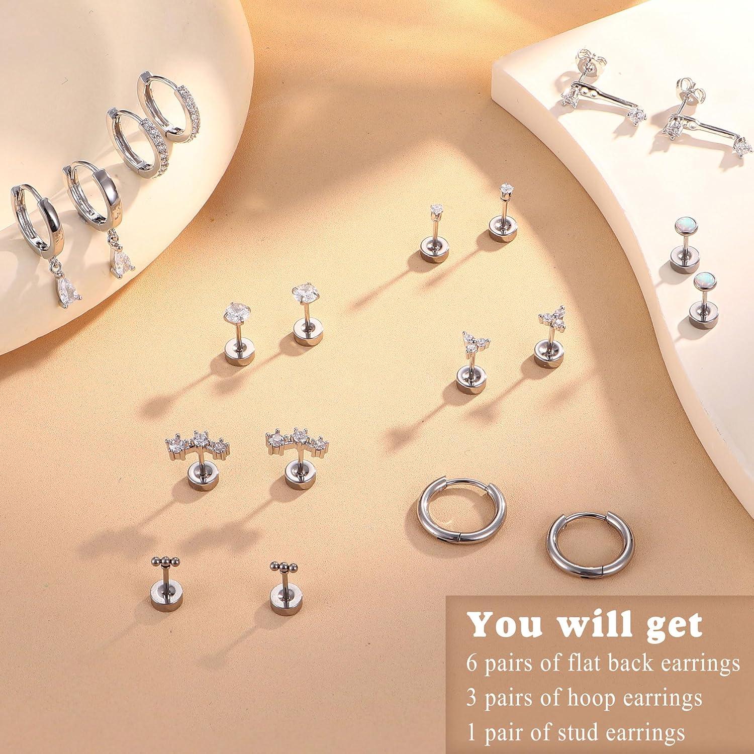 Pendientes Hipoalergénicos de Acero Inoxidable 20G - Milacolato