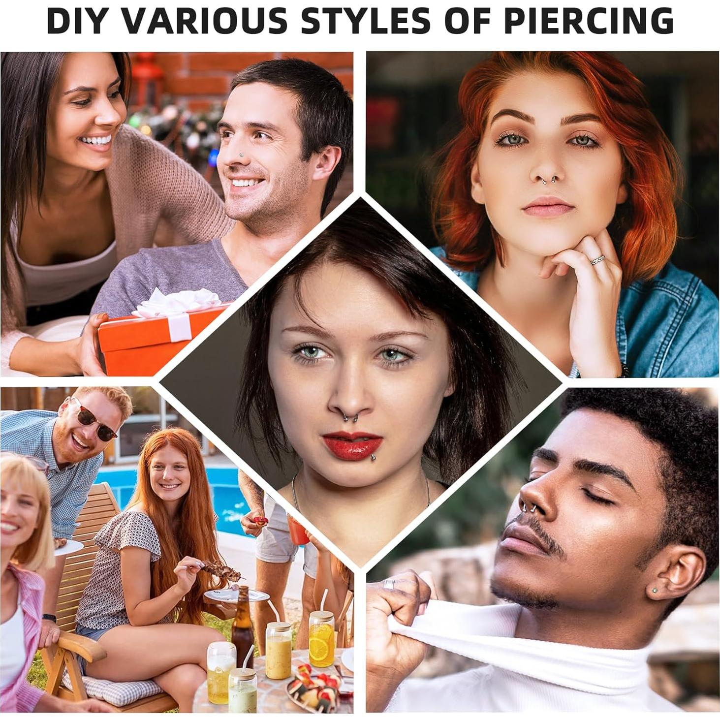 Kit de Perforación Corporal 80PCS Tustrion - Acero Inoxidable