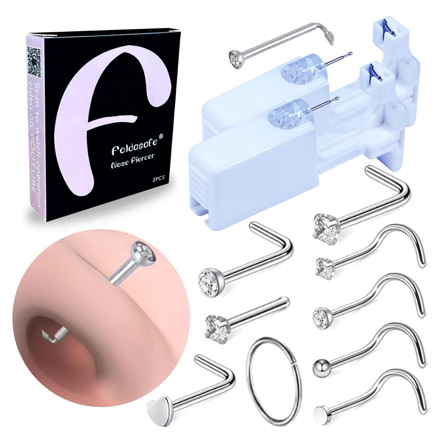 Kit de perforación de nariz desechable Firstomato 2 PCS